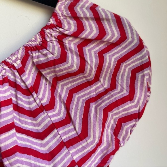 Women’s Pink Chicken Pink and White Puff Sleeve Sundress - XS - Picture 12 of 14